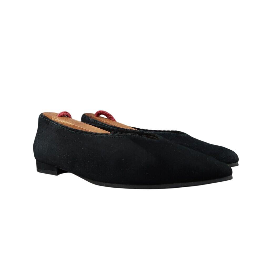 Eileen Fisher Shoes Womens 6 Flats Black Leather Posy Ballet Pointed Toe Career